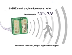 0.3-20M 24GHz microwave radar sensing module 5v no delay small angle vehicle moving object human sensing head Distance Sensor