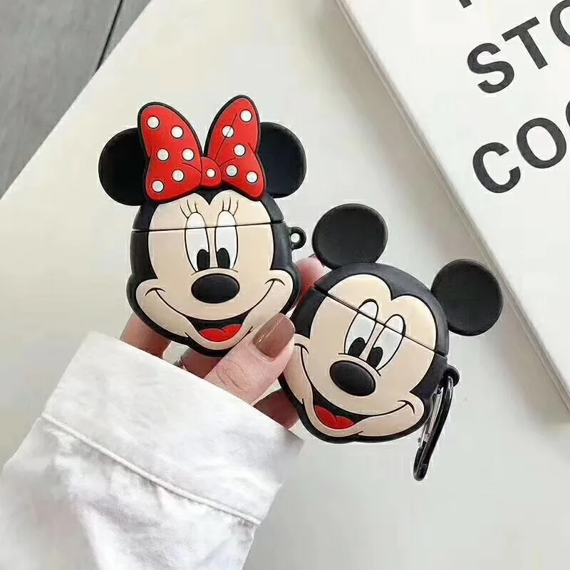 Disney kreskówka myszka miki Minne silikonowe etui do Airpods 1 2 ochronna Bluetooth bezprzewodowe ładowanie słuchawek pokrywa dla Airpods Pro