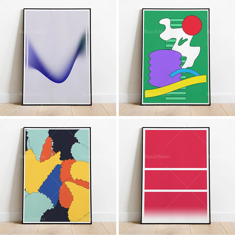 Graphic Design Print | Wall Art | Digital Poster | Bold Colour | Texture Design | Modern Bauhaus Art | Abstract Shapes