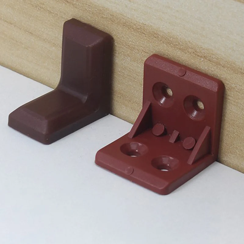 20pcs/lot Wonzeal Plastic Thickened Corner Brackets Furniture 90 degree Angle Corner Code Cabinet Furniture Hardware