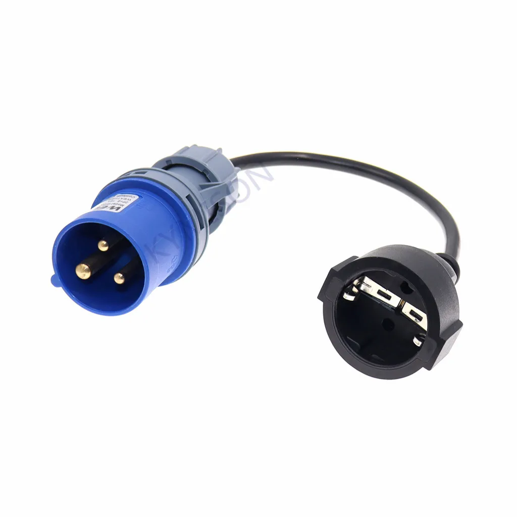 IEC316P6 Plug to EU Schuko Power Cord, Industrial Heavy Duty Extension Cable H05VV-F 1.5mm Gauge,Convert the 316C6 to EU CEE7/3