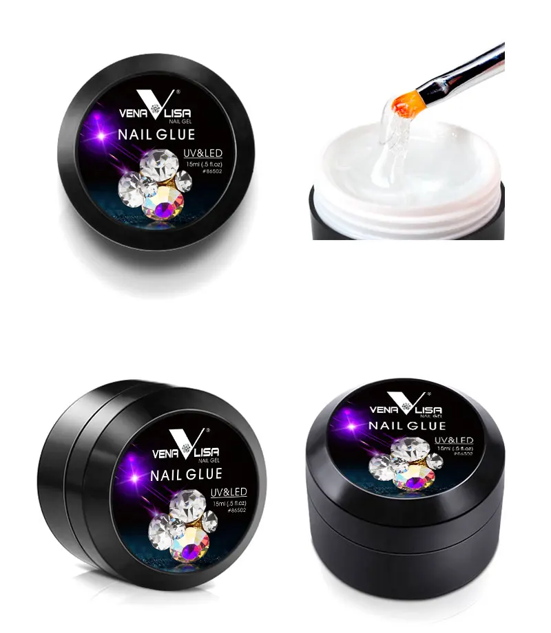 Venalisa Fabrik Klebegel Transparent Klarfarben Lieferant Diamant Dickes Nagelgel Diamant-Dekorationskleber Stickgel Festes Gel – Detail 6