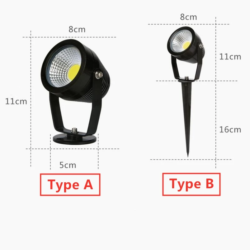 

IP65 COB LED Lawn Lamp 7W 10W 12W AC110V 220V 12V DC Waterproof Spotlight Spike Landscape Garden Light