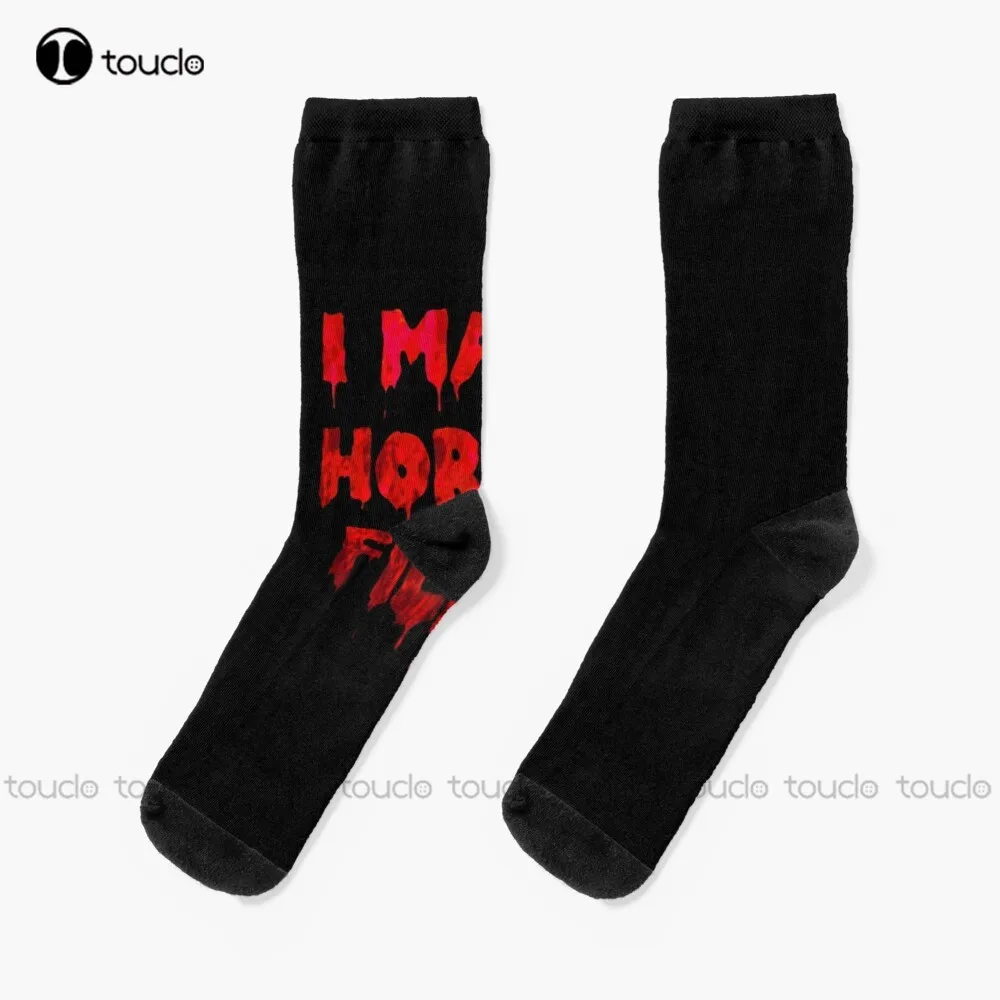 

I Make Horror Films Sticker Socks Gym Socks Christmas New Year Gift Unisex Adult Teen Youth Socks 360° Digital Print Fashion New