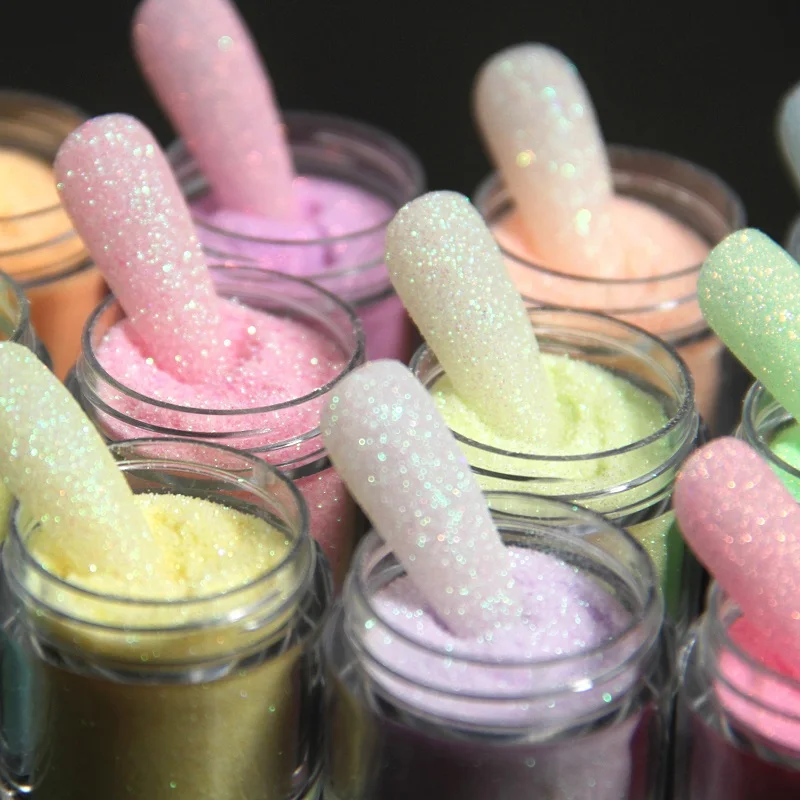 Im Angebot: 3,5 g schillernder Zucker-Nagelglitzer, buntes Candy-Coat-Pulverpigment für die Maniküre, glänzender Zucker-Effekt-Staub, Nageldekorationen – Detail 2