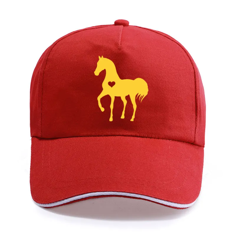 Heart horse Funny Print Baseball Caps for Men Women Unisex Adjustable gift for horse lover Caps Hip-Hop Leisure Cotton Hats