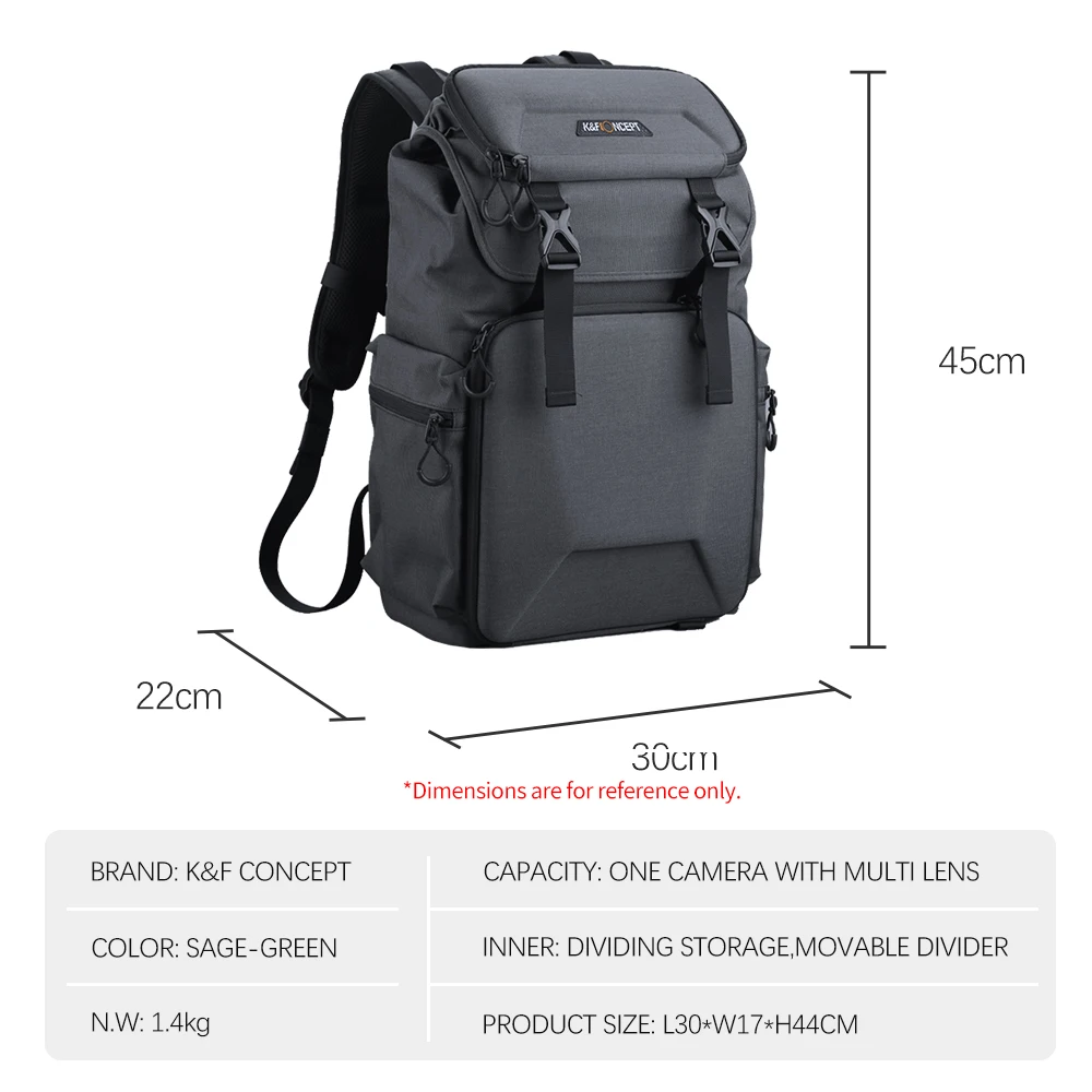 K&F CONCEPT Large Capacity Multi-functional Waterproof Camera Backpack Travel Camera Bag With Tripod Bag