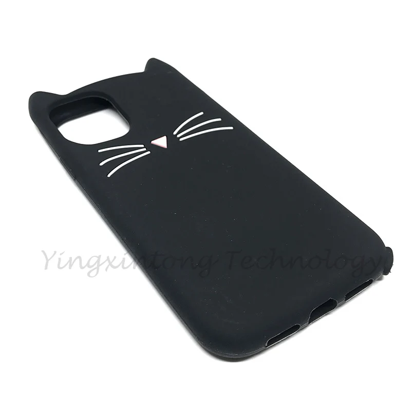 3D Cute Beard Cat Case For iphone 13 12 11 Pro Max XR X XS Soft Silicone Back Cover For Apple iphone 6 6S 7 8 Plus Phone Case