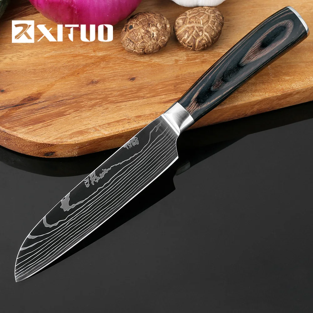 XITUO Kitchen Knife 5‘’ Fruit Paring Knife 7CR17 High Carbon Steel Meat Cleaver Slicing Utility Fruit  Paring Knife Accessories