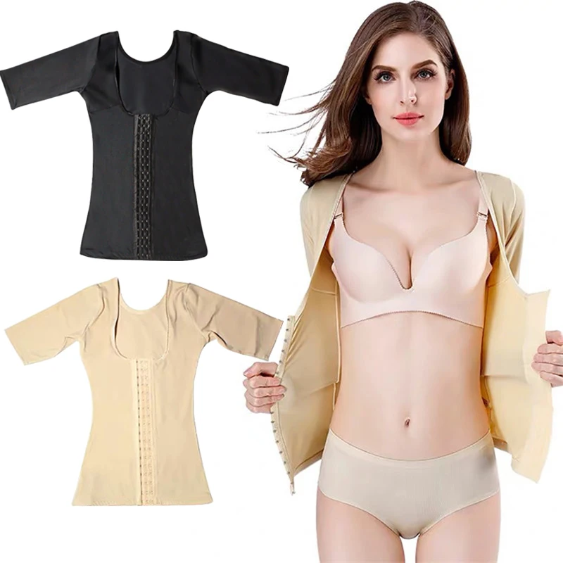 Neues nahtloses Kurzarm-Shapewear-Oberteil zur Taillen- und Bauchkontrolle, Korsett-Unterhemd für Damen, Shaper-Oberteil, Bluse – Detail 10