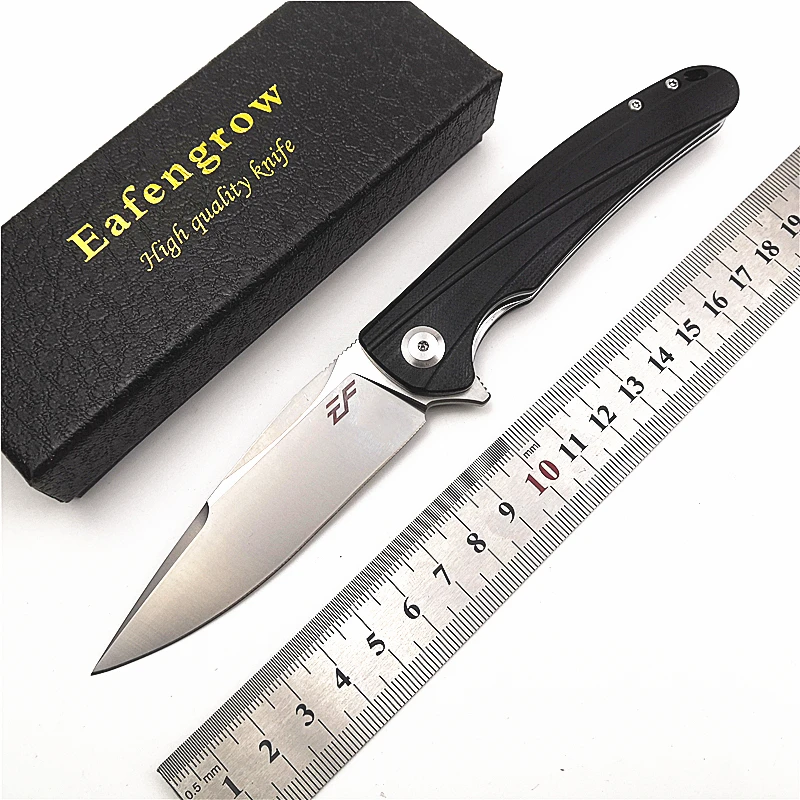 Quality Eafengrow EF957 D2 Folding Pocket Knife G10 handle Ball bearing Flipper Outdoor camping utility hunting knife EDC Tool