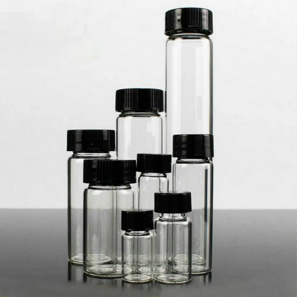 3ml bis 50ml Transparent klar Glas probe flaschen ätherisches öl flasche Lab Chemie Fläschchen Container