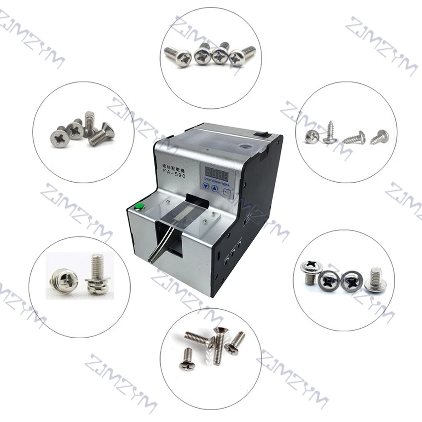 FA-590 Automatic Screw Counting Machine Digital Display Screw Counter 1.0-5.0mm Adjustable Track Screw Counting Tools AC100-240V