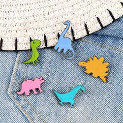 5 pcs /set Fashion Cartoon Dinosaur Enamel Brooch Mini Cute Animal Brooches Pins Clothes Hat Decoration Jewelry For Men Women