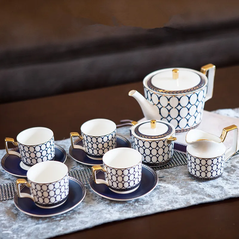 Set da caffè in ceramica tazza da tè al latte e piattino tazze e pentola con vassoio bicchieri zucchero lattina 11 pezzi confezione regalo regali di nozze