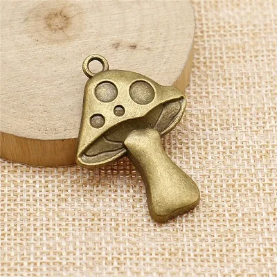 5PCS/Lot 40x29mm Mushroom Charms Antique Bronze Color Plated Pendants Making DIY Handmade Tibetan Jewelry