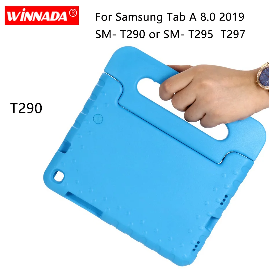 Case for Samsung galaxy Tab A 8.0 2019 SM T290 T295 T297 hand-held Shock Proof EVA full body cover Handle stand case for kids