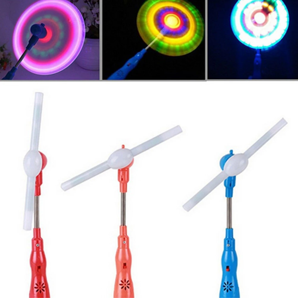 Led Glowing Windmill Toy Flashing Light Up LED Spinning Music Windmill Strip Shape Child Toy Gift