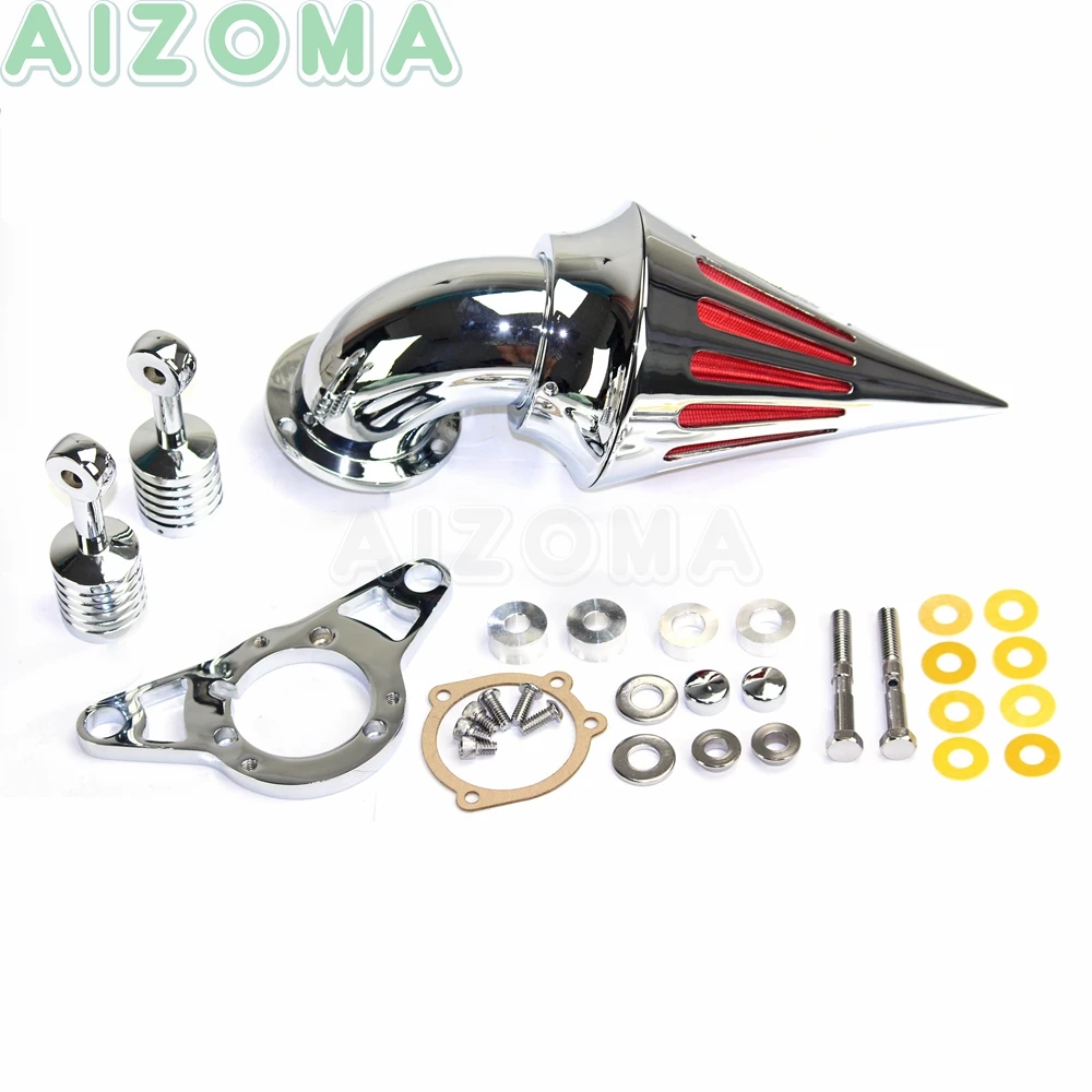 Motorcycle Cone Spike Air Cleaner Intake Filter System Kit For Harley Super Glide Dyna Softail FatBoy Touring Electra Road Glide