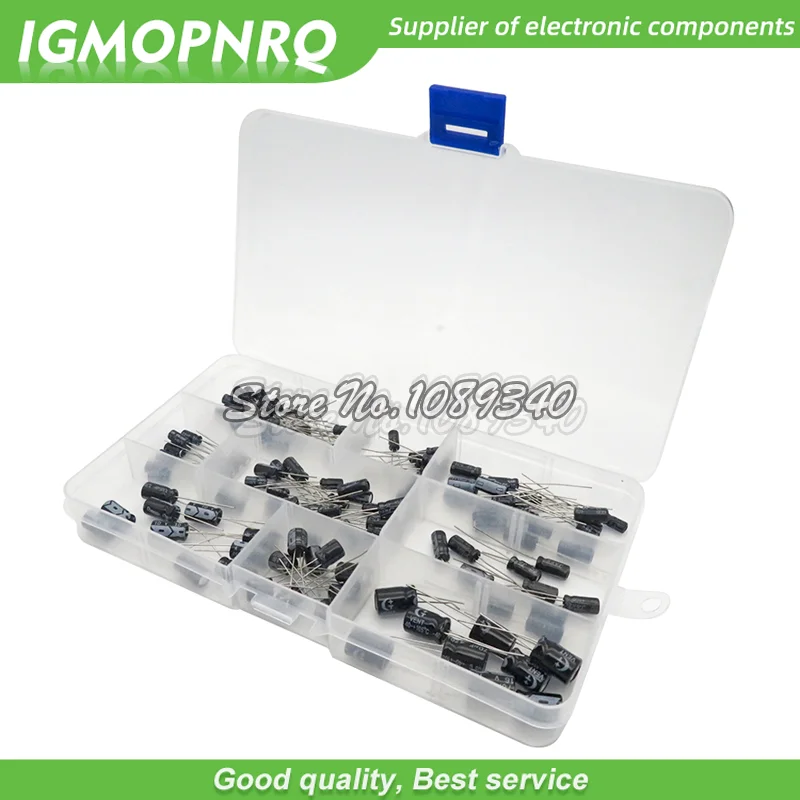 

120PCS/lot 12values 1uF-470uF Aluminum Electrolytic Capacitor Assortment Kit 16V-50V electrolytic capacitors assortment box set