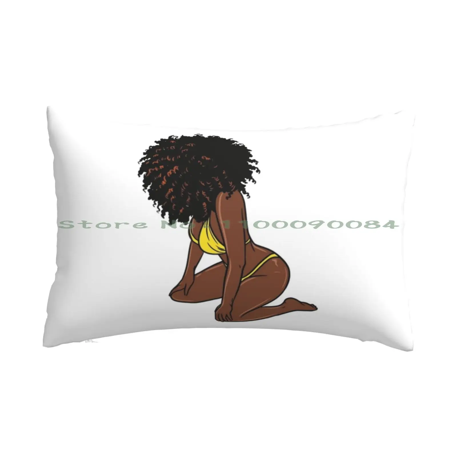 Melanin Poppin Afro Curls Goodess Pillow Case 20x30 50*75 Sofa Bedroom Black Power Black Girl Magic Feminism Black Pride Female