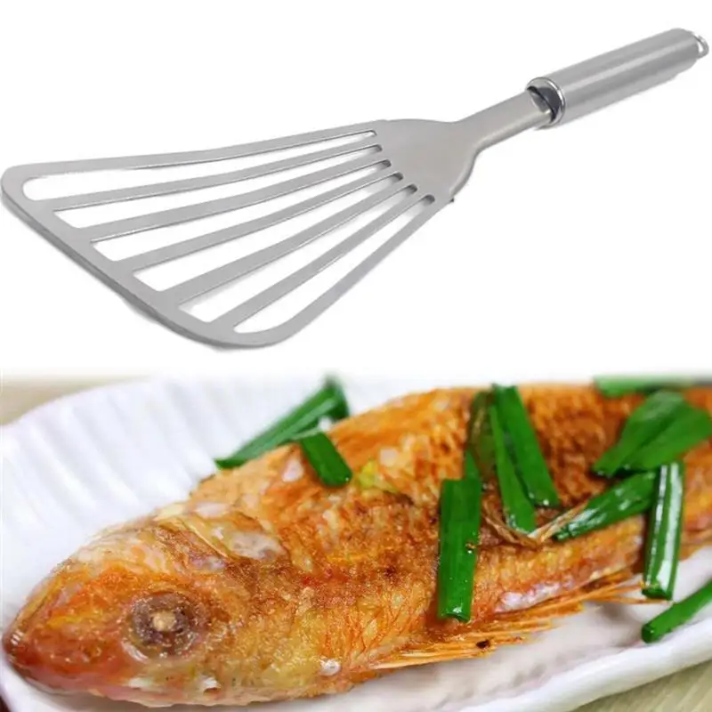 Stainless Steel Fish Spatula Metal Blade With Stainless Steel Handle Fish Tuner Utensils For Kitchen Cooking Tool