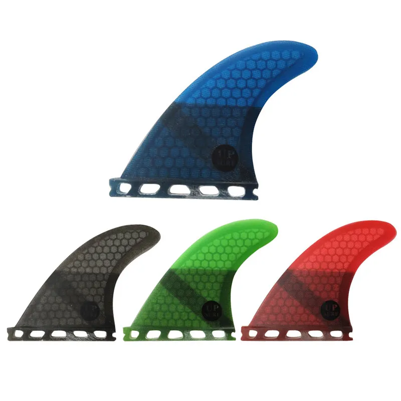 UPSURF-Fibreglass Fin Surfboard Fins, Fin Surf Fins, Single Tabs, Blue, Red, Black, Green Surfing, M Size, Honeycomb