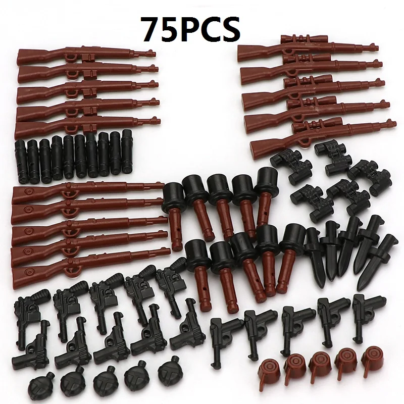 

Military WW2 Weapon Guns MOC SWAT City Playmobil Mini Action Figures Army Police Team German 98K Parts Building Bricks Kids Toys