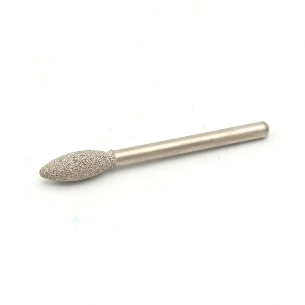 3/4/5/6mm Brazing Diamond Burrs Grinding Bits 1/8\'\' Shank for Dremel Engraving