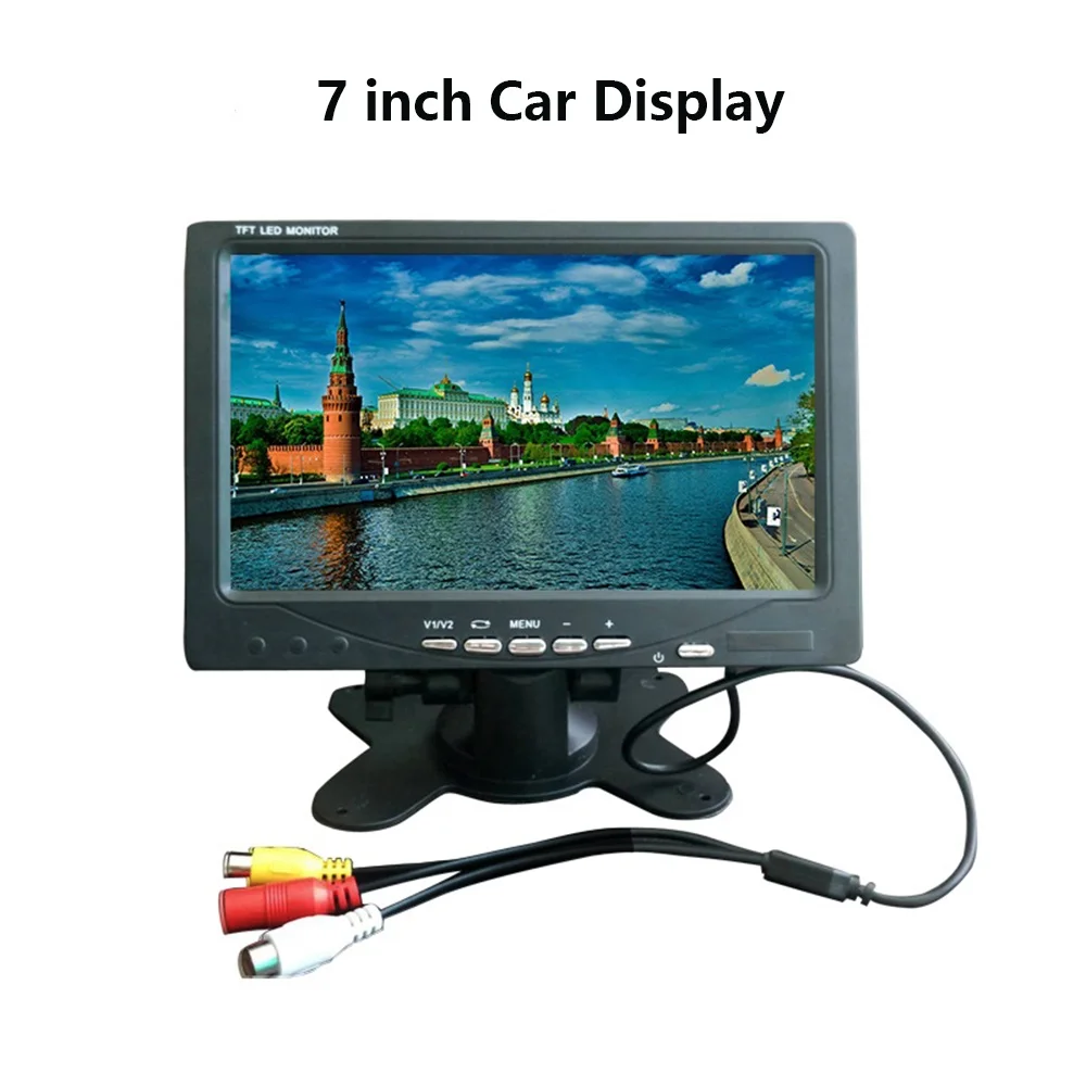 7 Inch Màn Hình Hiển Thị Trên Xe AV Xe Màn Hình Hỗ Trợ PAL / NTSC Đầu Vào Video 800X480 TV Ô Tô Di Động Màn Hình Hiển Thị