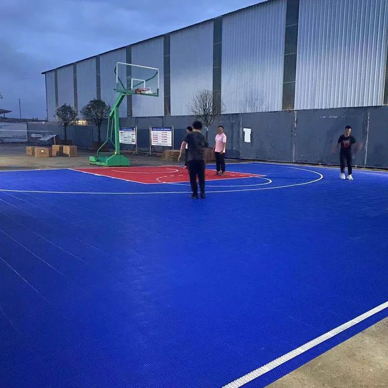 Beable Standard High School Basketball Half Court Dimension With Paint Lines Interlocking Perforated Tiles