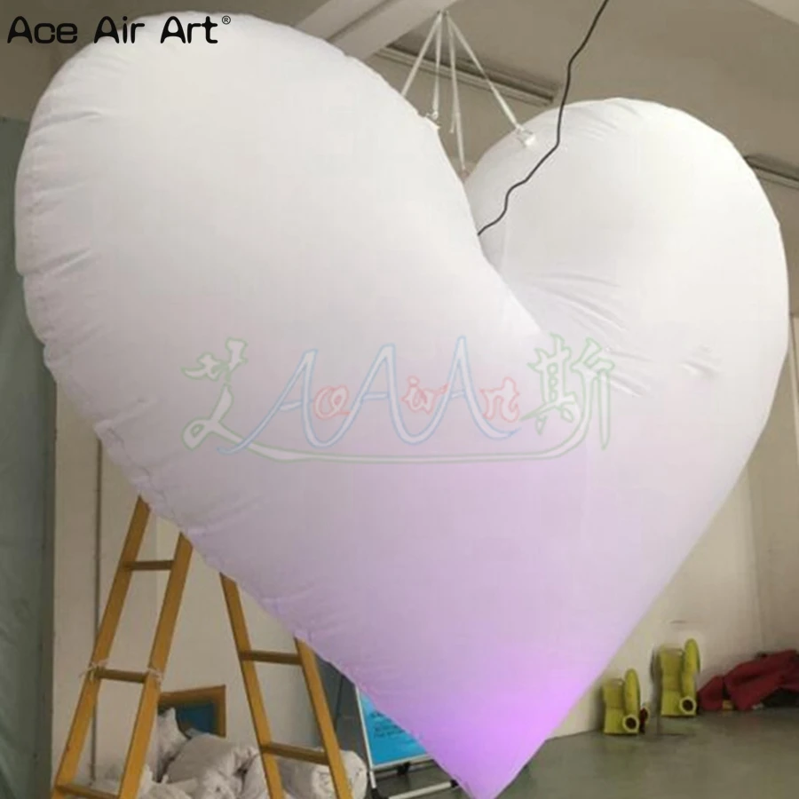 

2022 Gaint Inflatable Heart With Lights Valentine's Day Gift For Outdoor Party Decoration Made By Ace Air Art