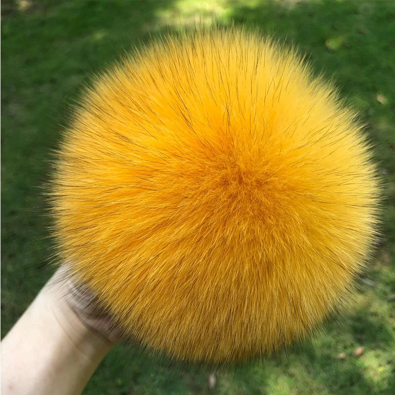 DIY futrzany pompon Pom 100% lis naturalny czapka z pomponem Pom Pom Handmade naprawdę duży włochata piłka czapka hurt z klamrą