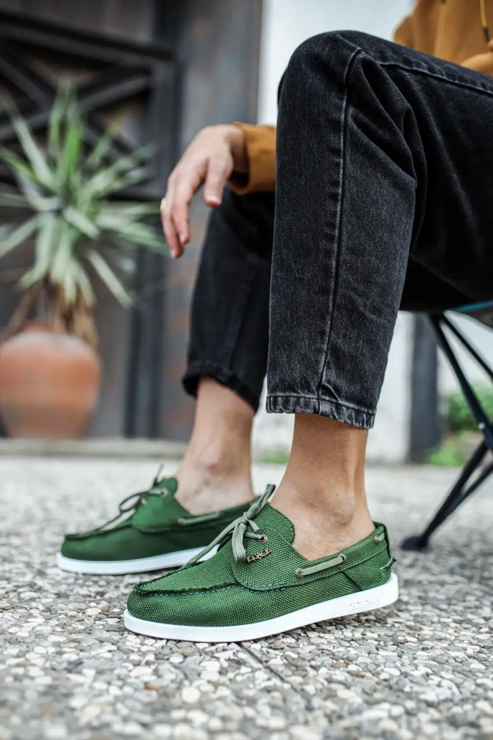 Men's Green Seasonal Linen Shoes