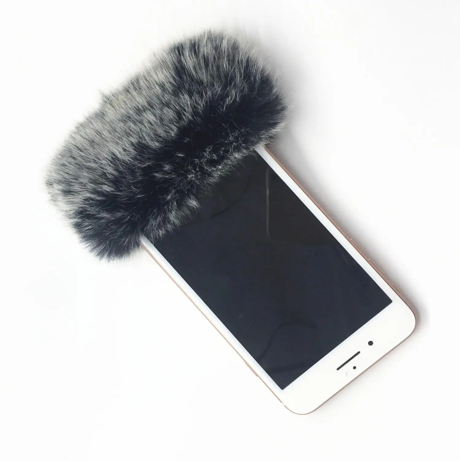 กลางแจ้งประดิษฐ์Pop Filterขนสัตว์ลมMicเสียงไมโครโฟนฝาครอบMuffกระจกสำหรับIphone 8 X huawei