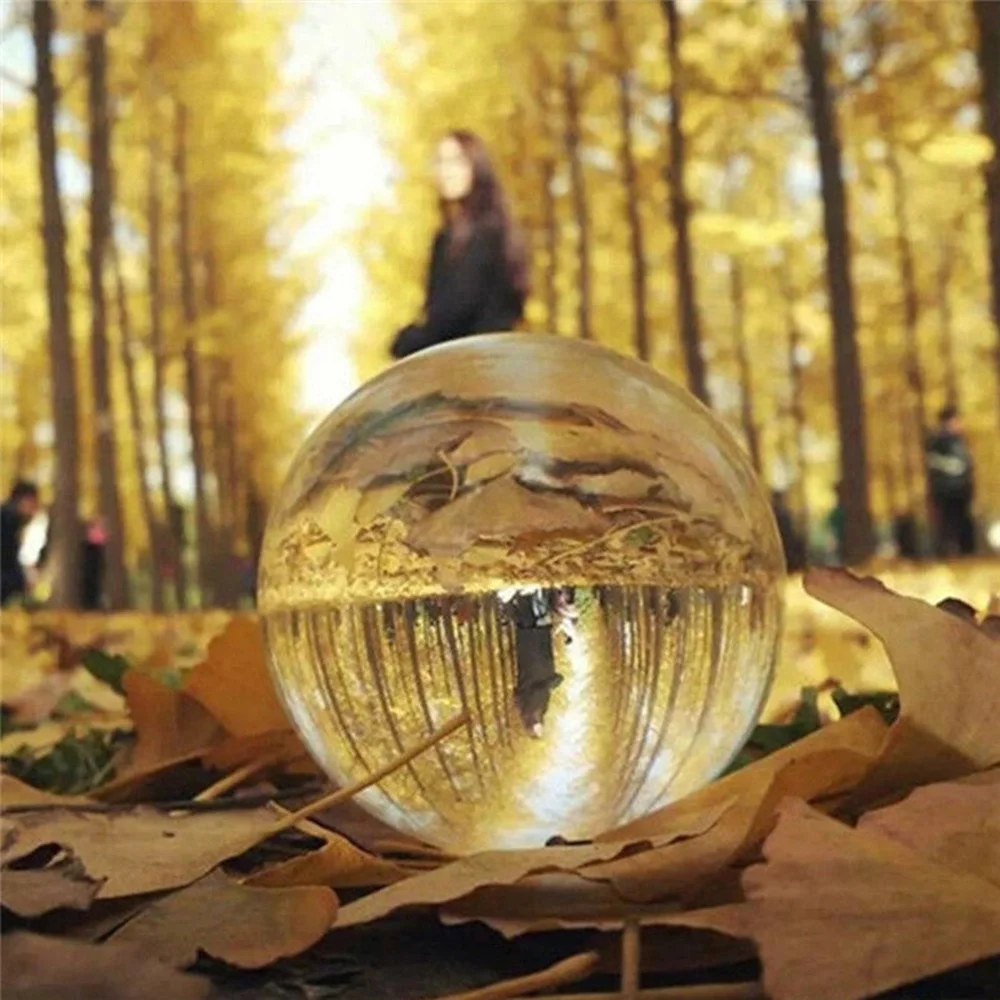 30/40/50/60/70/80mm Klare Glas-Kristallkugel Heilende Glücks-Sphäre Fotografie-Requisiten Lensball Deko-Geschenke – Detail 4