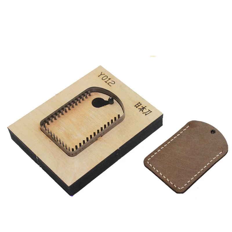 NewJapansteel blade dies Cutter double side IC ID card holder for DIY leather craft key ring knife mould die cut hand punch tool