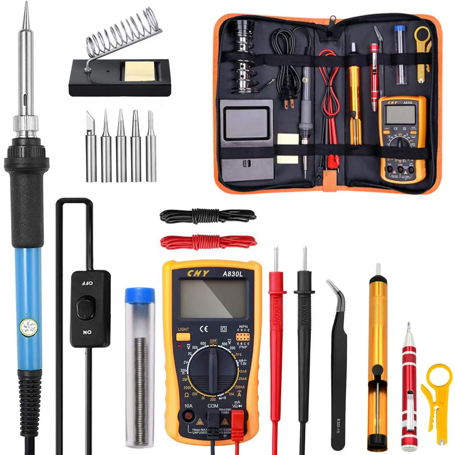 Electric Soldering Iron kit 220V 110V 60W Welding Solder Rework Station Heat Pencil Repair Tools