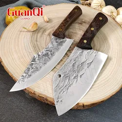 Stainless Steel Handmade Forged Kitchen Knives Cutting Meat Vegetable Slicing Chef Knife Full Tang Cleaver Knife Cooking Tools