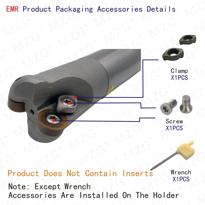 Imagem -05 - Mosask Emr Face Mill Tool Cnc Metal Trabalhando Torno Tungstênio Usinagem Nariz Redondo Carbide Fresa 25 mm 32 mm