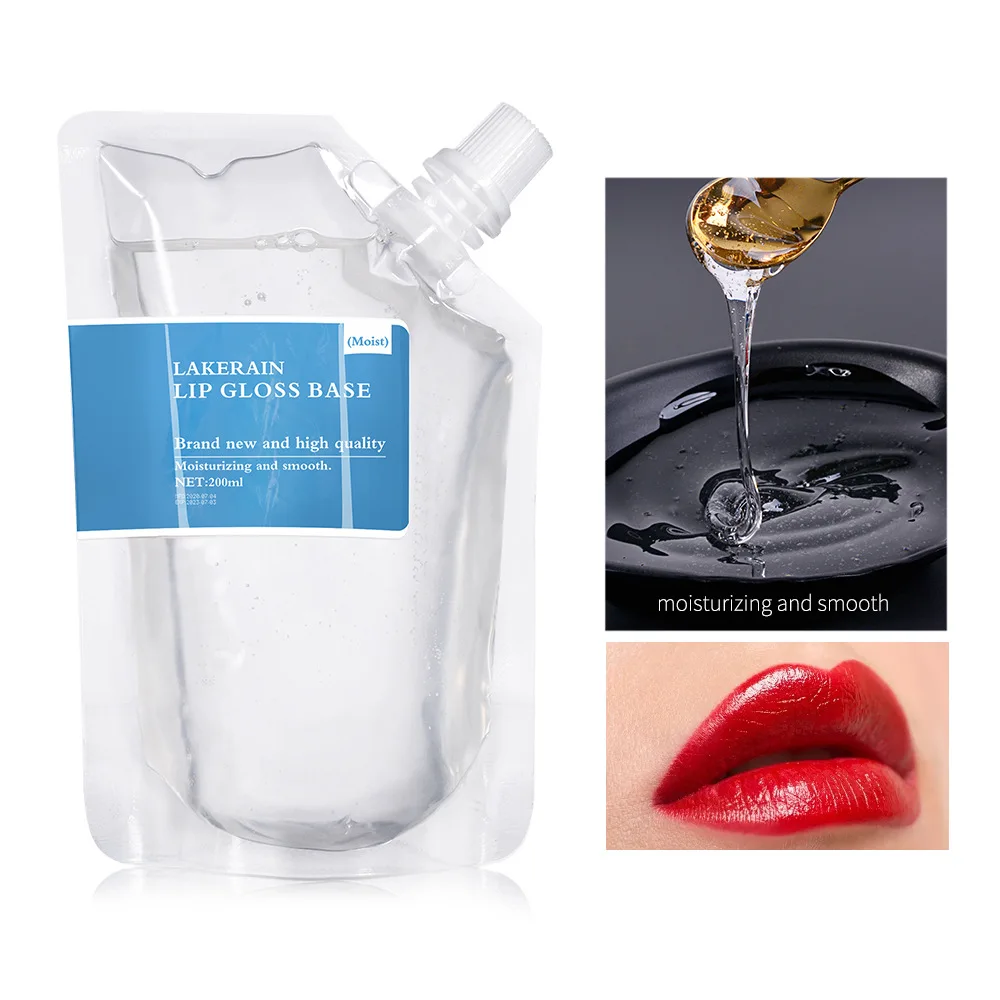 200ML Vegan Clear Lip Gloss Base Oil for DIY Lip Gloss Making Raw Material Gel Non-Stick Moisturizing Base Liquid Lipstick