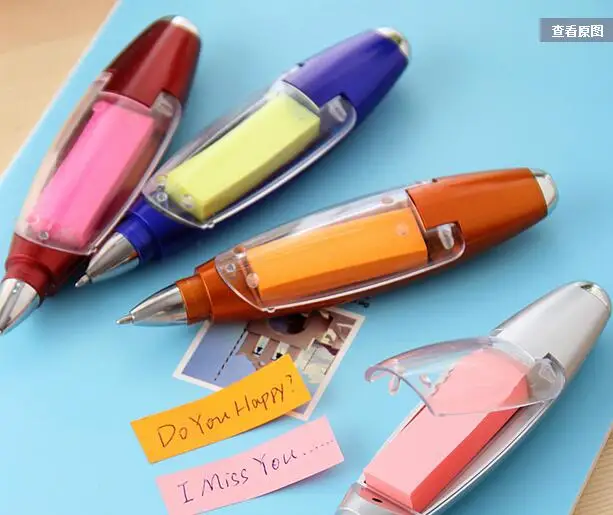 

Creative Multifunction Ballpoint pen with notes LED lights pen 7pcs free shipping