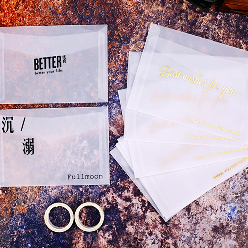 Sobres de papel translúcido transparentes personalizados, juego de sobres de invitación de boda Vintage, carta para tarjetas, 10 unidades por lote