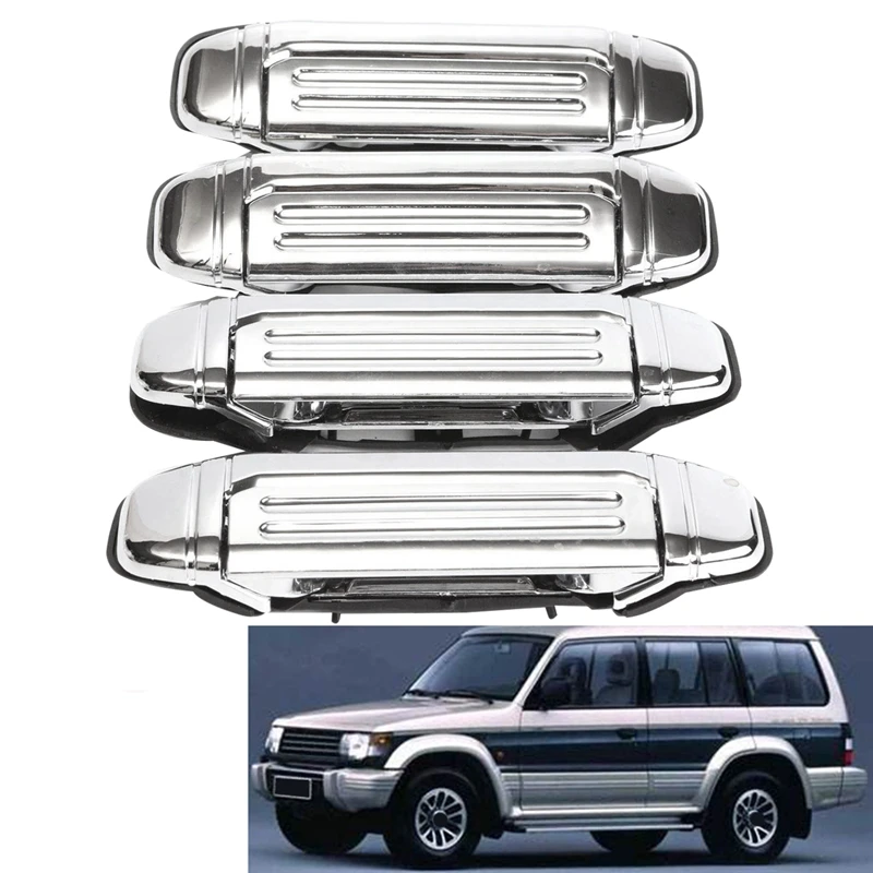 Car Chrome Door Handle Accessories for Mitsubishi Pajero 1992 1993 1994 1995 1996 1997