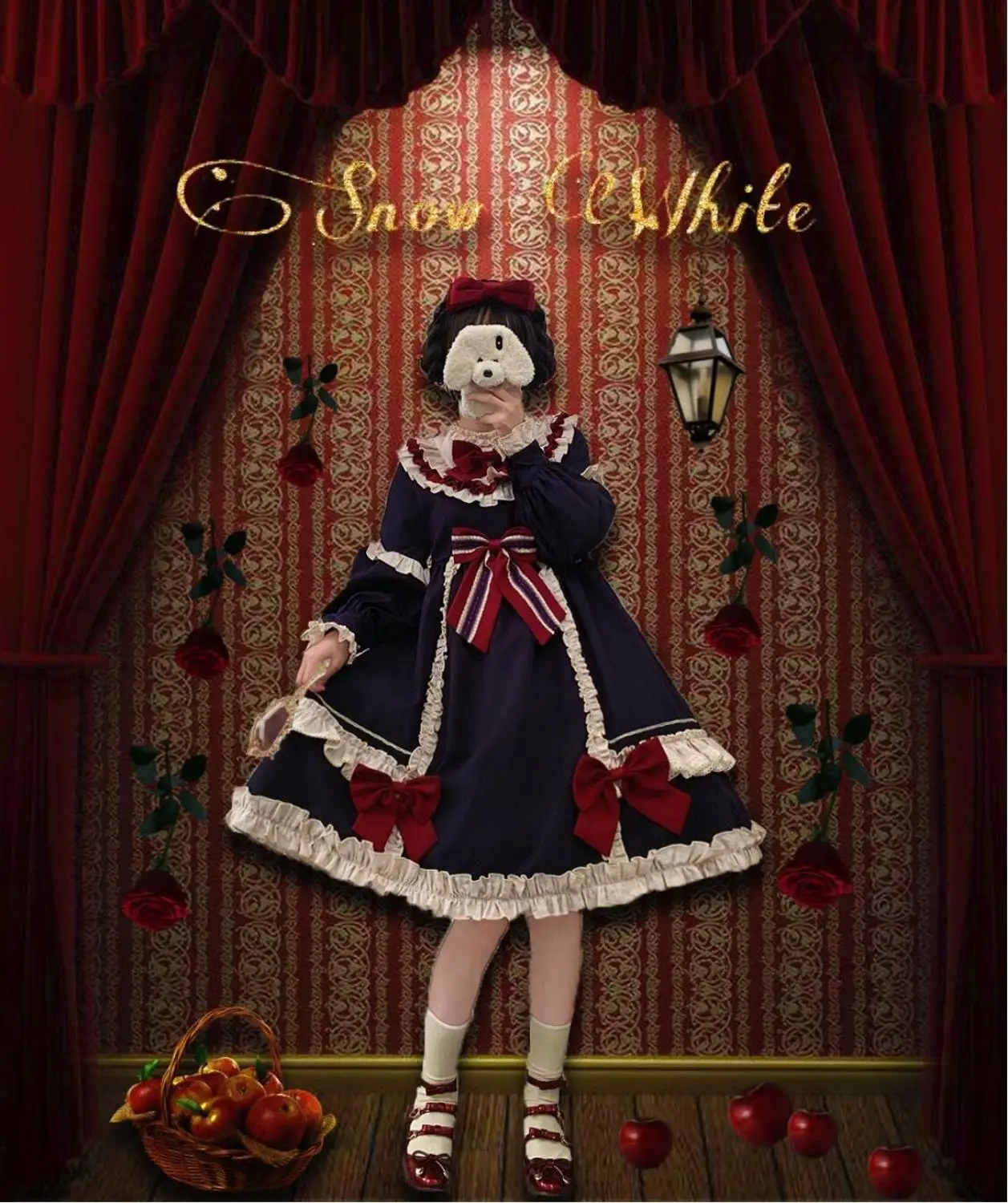 Sweet princess lolita dress vintage falbala stand bowknot high waist victorian dress kawaii girl gothic lolita op loli cosplay