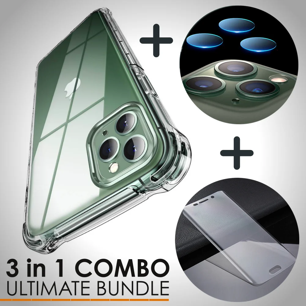 

Shockproof Protection Case For IPhone 12 X S Max XR to Camera Tempered glass Lens Film For IPhone 7 8 Plus 11 Hydrogel Film