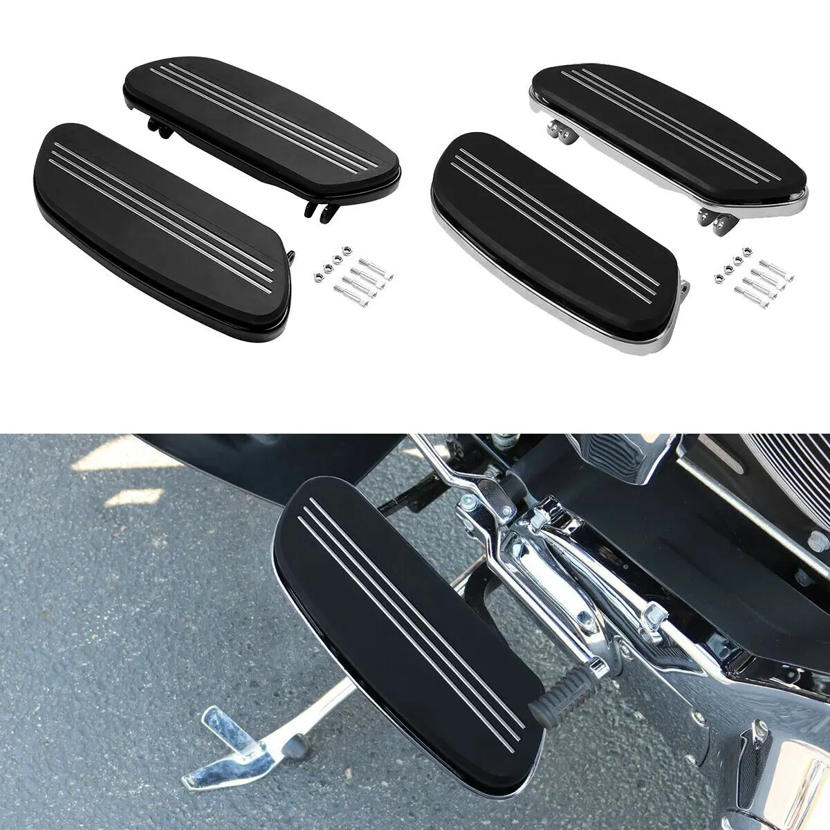 Motorcycle Rider Footboard Kit For Harley Touring Road King Street Electra Glide 1986-2022 FL Softail 1986-2017 Pegstreamliner