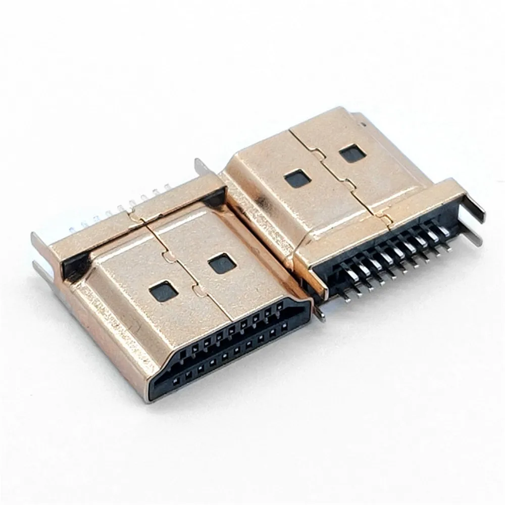 MINI マイクロ HDTV 対応オスジャック/プラグコネクタ 19PIN 180 度金メッキ hd 19 PIN