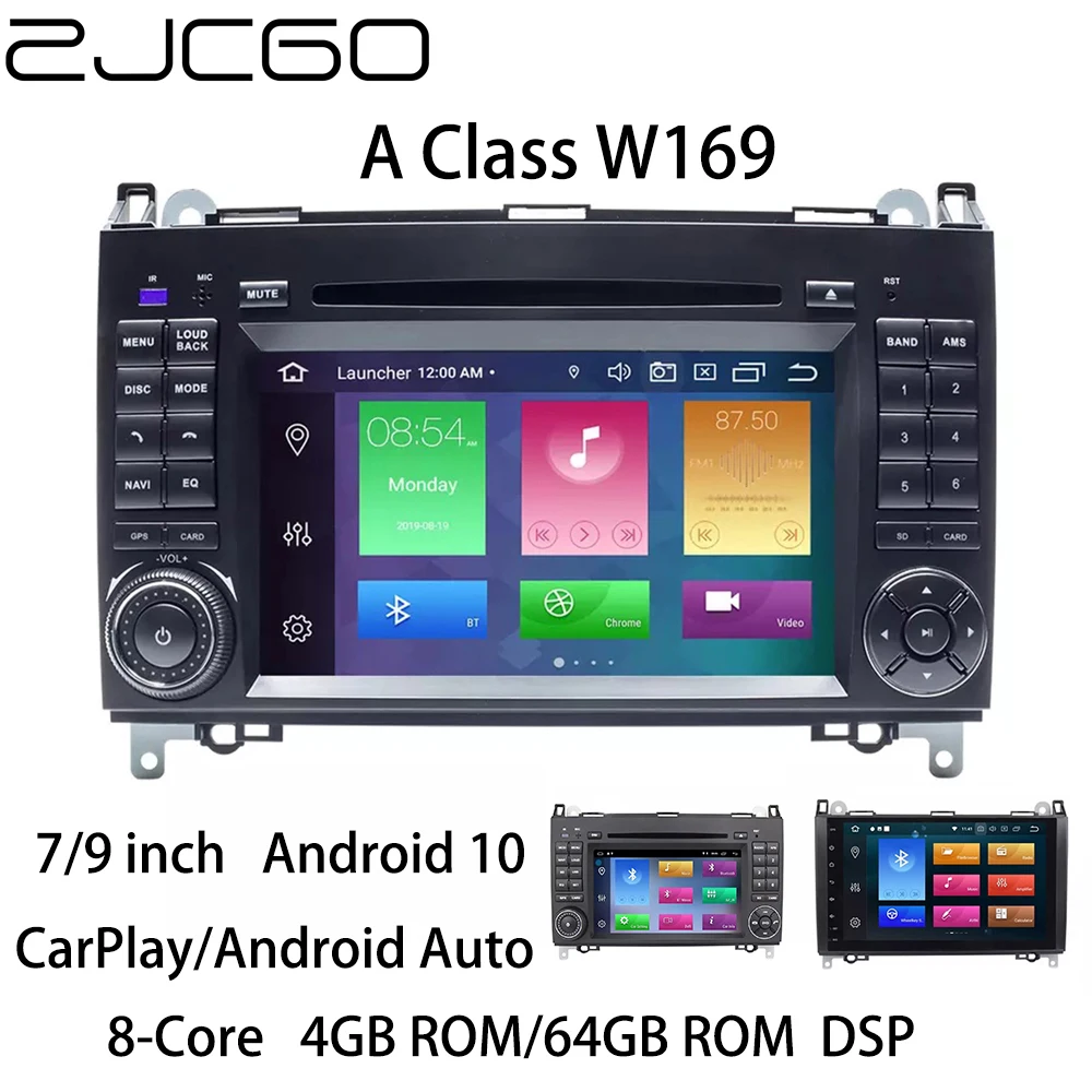 

ZJCGO Car Multimedia Player Stereo GPS Radio Navigation Android Screen for Mercedes Benz A Class W169 A150 A170 A200 2004~2012