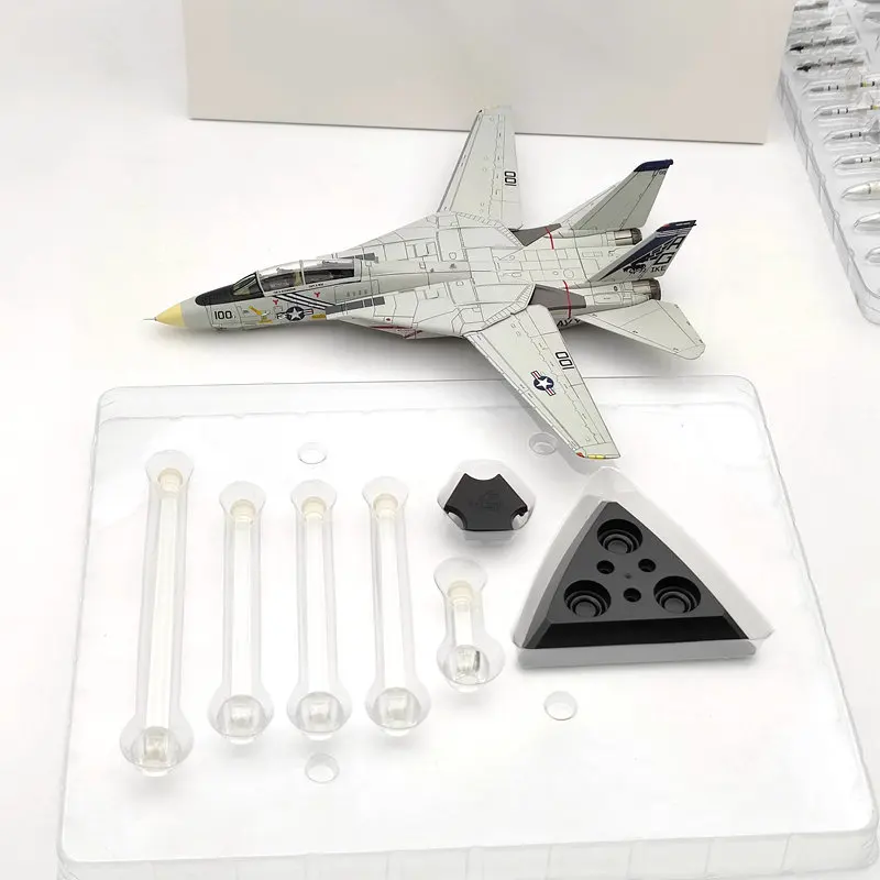 Diecast 1/72 F-14A VF-143 Tomcat Alloy Airplane Model 100with Base Alloy Aircraft for Collectible Souvenir Show Gift Toy